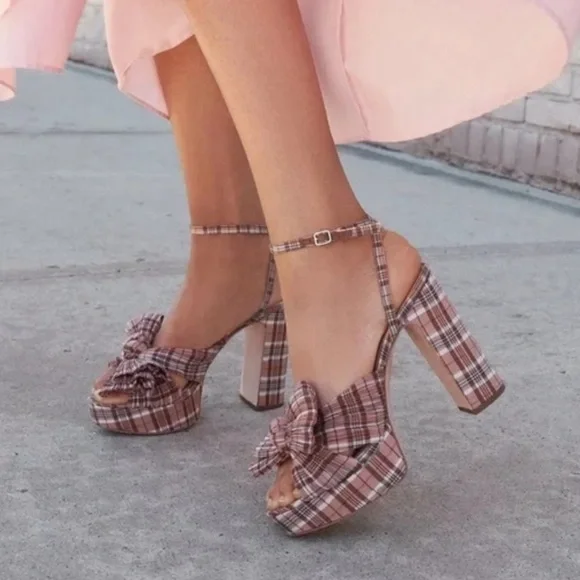 Loeffler Randall Natalia Platform, plaid, size 8 - Picture 1 of 5